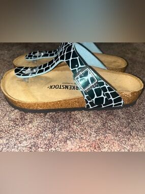Birkenstock Alligator Patterned Thong Sandal